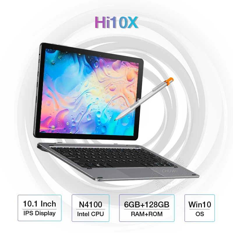 CHUWI Intel Celeron N4120, Quad Core 6GB+128GB Mini Laptops 10 Inches Windows Tablets Tablette10-Pouc