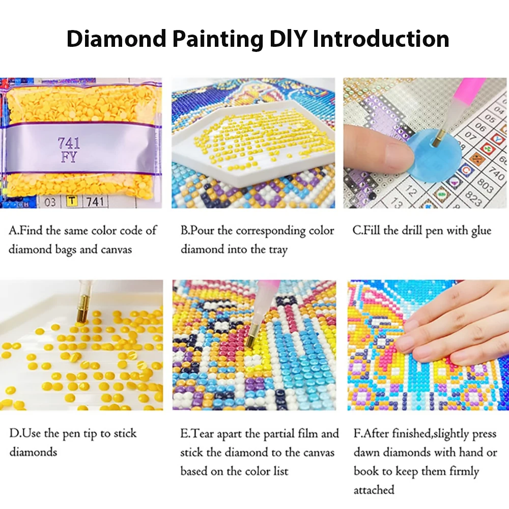 Wholesale Square Dots Full Drill Colorful 5D Crystal Animal Series Diamond Painting Decorations For Home