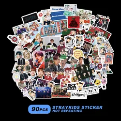 90Pcs/Set Kpop Stray Kids Stickers New Team Stickers For Refrigerator Car Helmet DIY Gift Box Guitar Luggage Stickers
