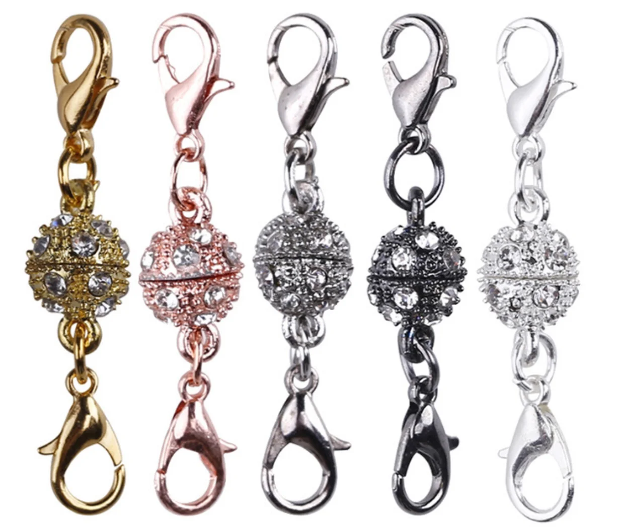 circular Double-sided  Lobster Clasp Jewelry connect Clasps  Clasps For Flat Leather Bracelet Connecting buckle Link chain