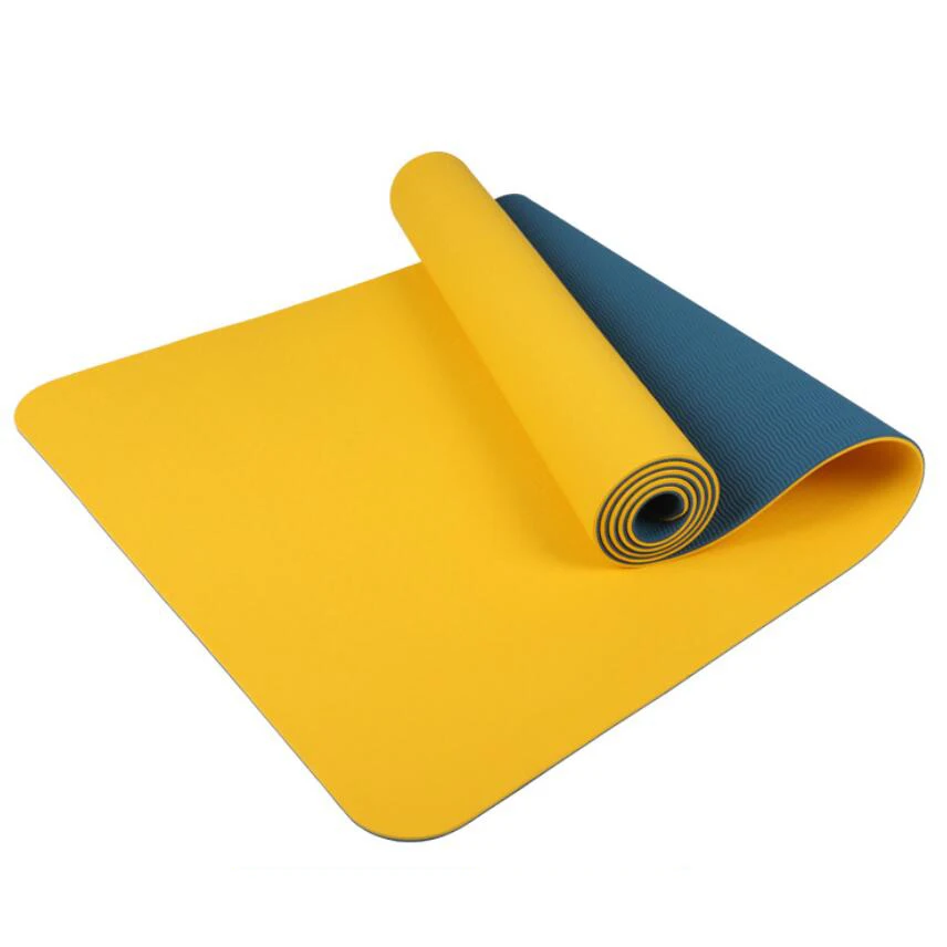 New Yellow TPE Yoga Mats Custom Print Eco Friendly