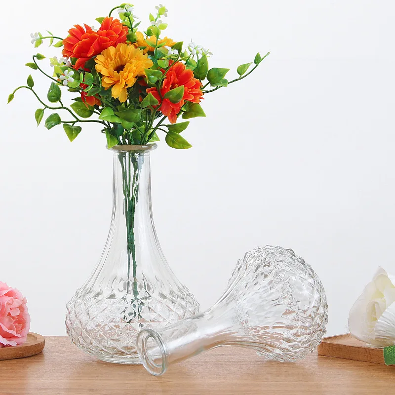Wedding home decoration vase crystal glass material sunflower/earth/lotus/pineapple pattern