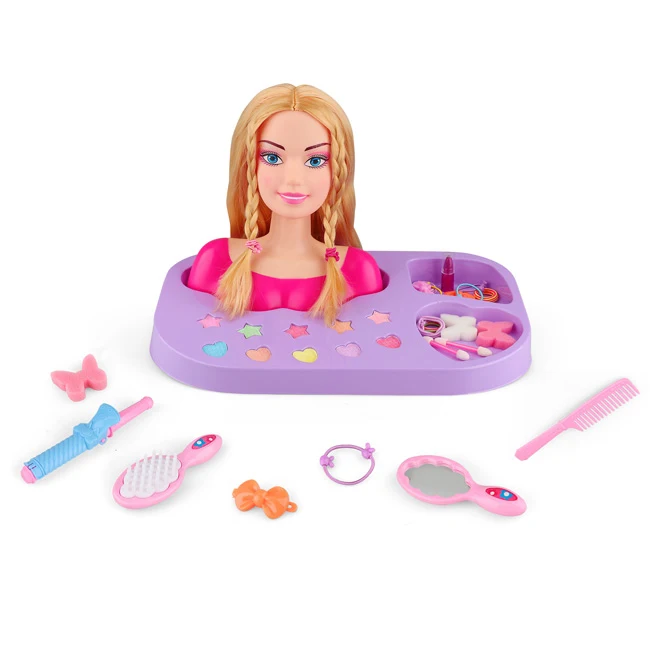 Kids beauty set half body head makeup doll toys kids plastic dress up toy interesting make up doll toy for girls