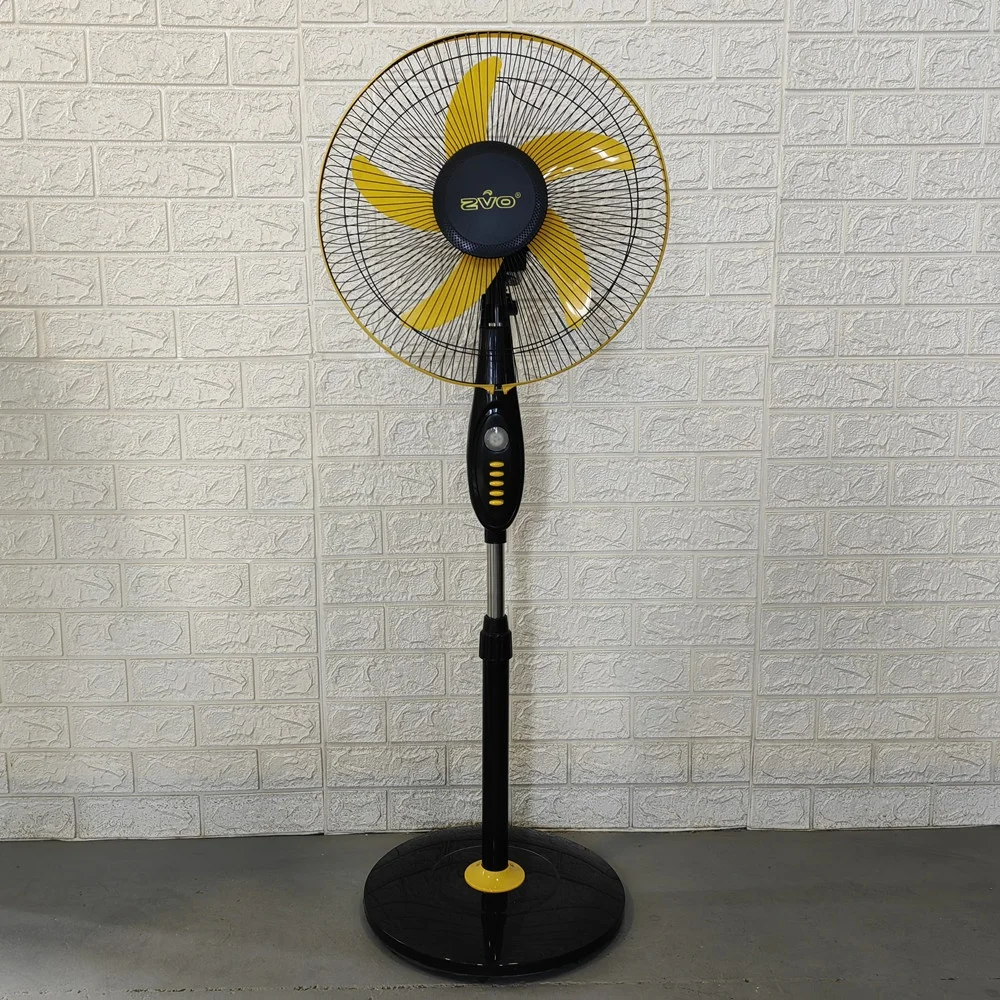 Hot Sale Solar Stand Fan 16 Inch 18 inch C MAN ZVO 12V DC Electric Stand Fan with LED Light Timer AC/DC Fan