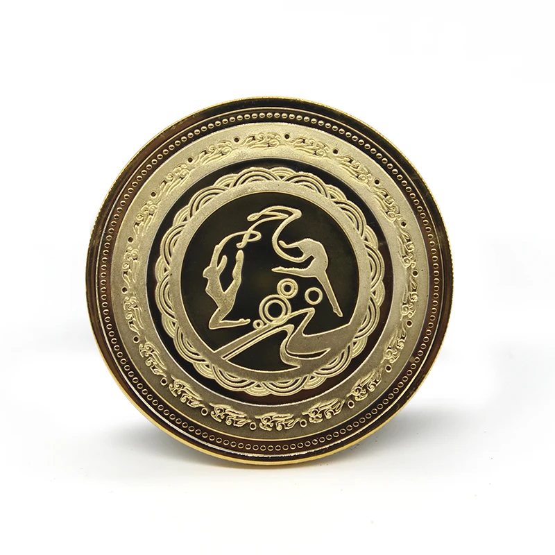 Custom Cheap 24k Pure Gold Plated Metal Commemorative Coin With Logo