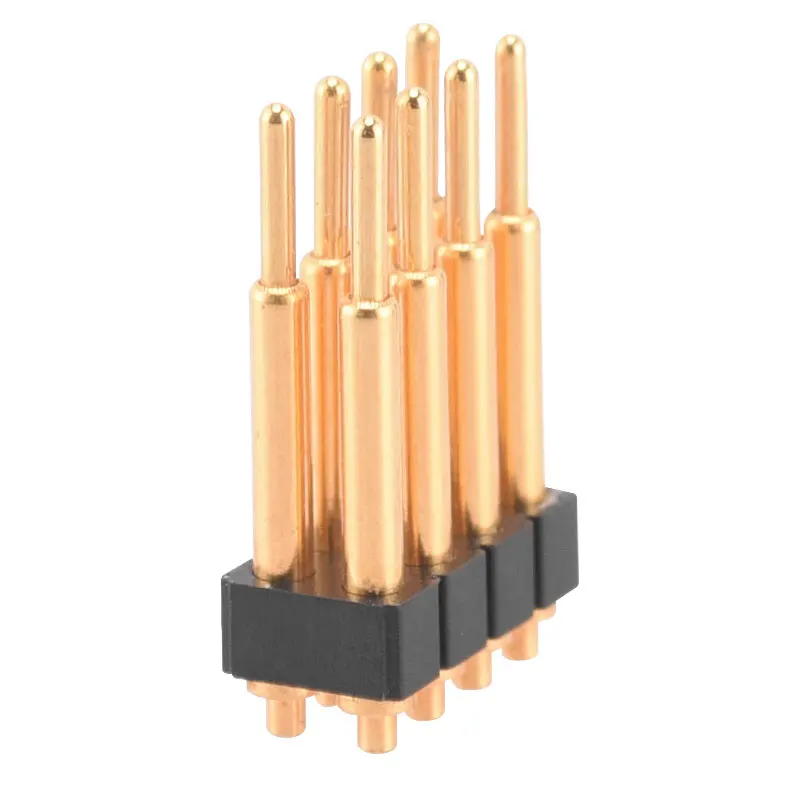 8Pin Double Row Customize Length 8 Pin Pitch 2.54mm 5V2A 12V 2A Gold Plated Dip Pogo Pin Contact Height 12mm