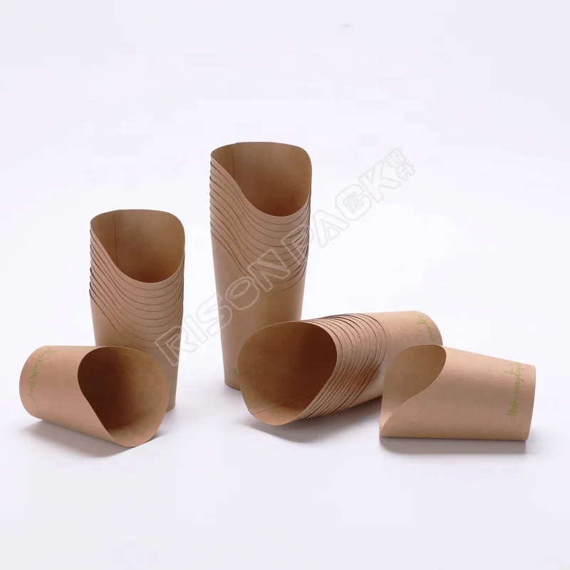 Kraft French Fry Scoop Paper Cup Take Away Hot Chips Paper Cups
