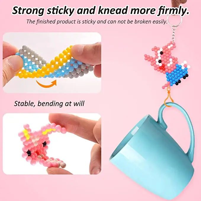 24 Color 3000 Beads 5mm Refill Pack Non-Iron Handmade Learn DIY Accessories Set Water Magic Fuse Beads Water Fuse Beads Kit