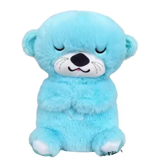 Popular Multi Colors Stuffed Otter Kids Doll And Breathing Toy Beaver Baby Sleeping Plush Toy breath bear teddy