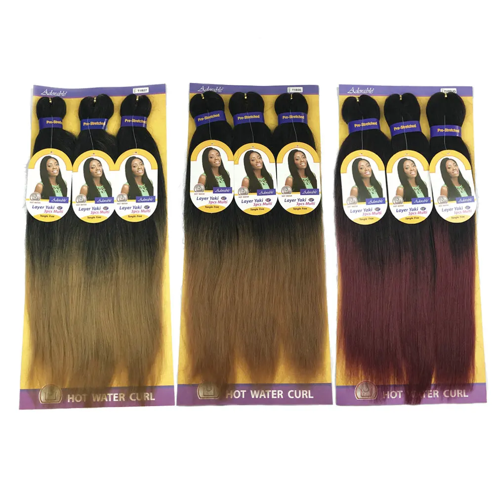 Ombre color Korean fiber Yaki braiding hair wholesale pre-stretched EZ braid