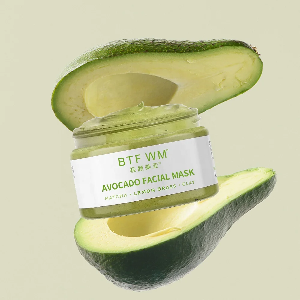 Deep Cleaning Hydrating Detoxing Avocado Mud Mask Musk Matcha Green Tea Facial Detox Mud Mask With Aloe Vera