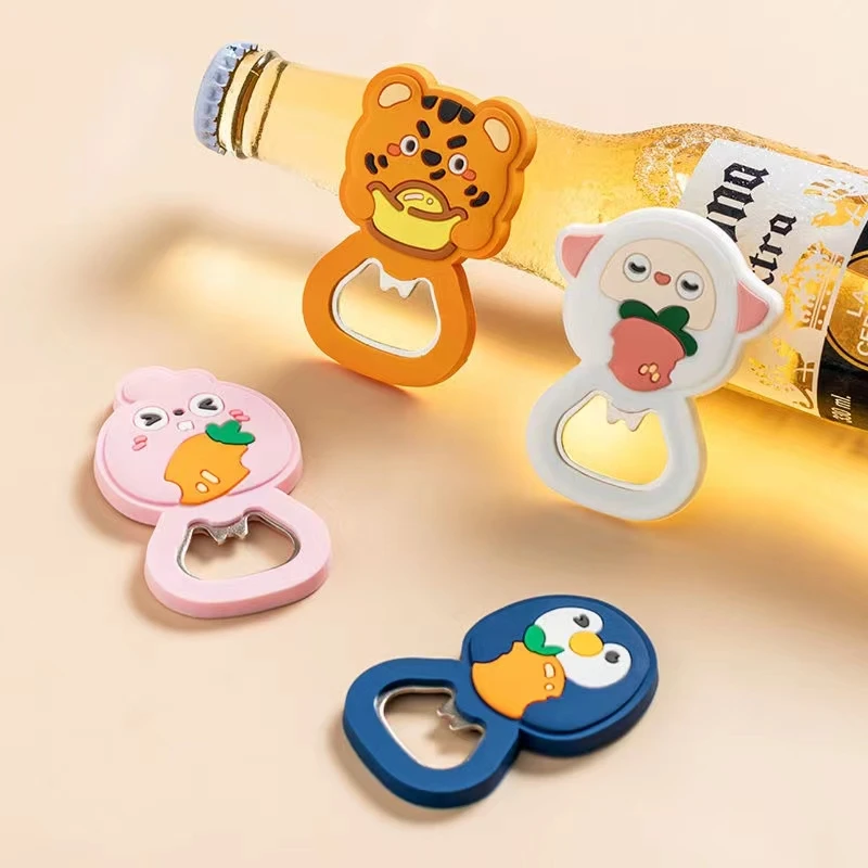 Custom Good Products Bulk Fridge Magnet Metal Beer Cute Animal Shapes Bottle Opener Keychains