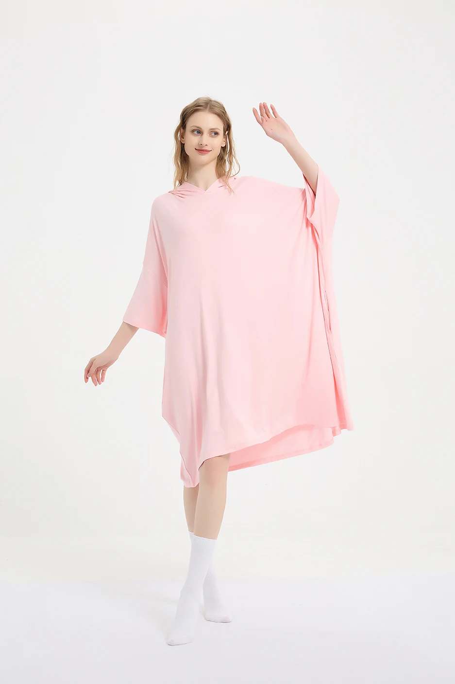 Nightgowns Short Sleeve Nightshirts Cartoon Printed Sleepwear Soft Sleep Shirts Casual Big Size Hood Sleep Dress for Women