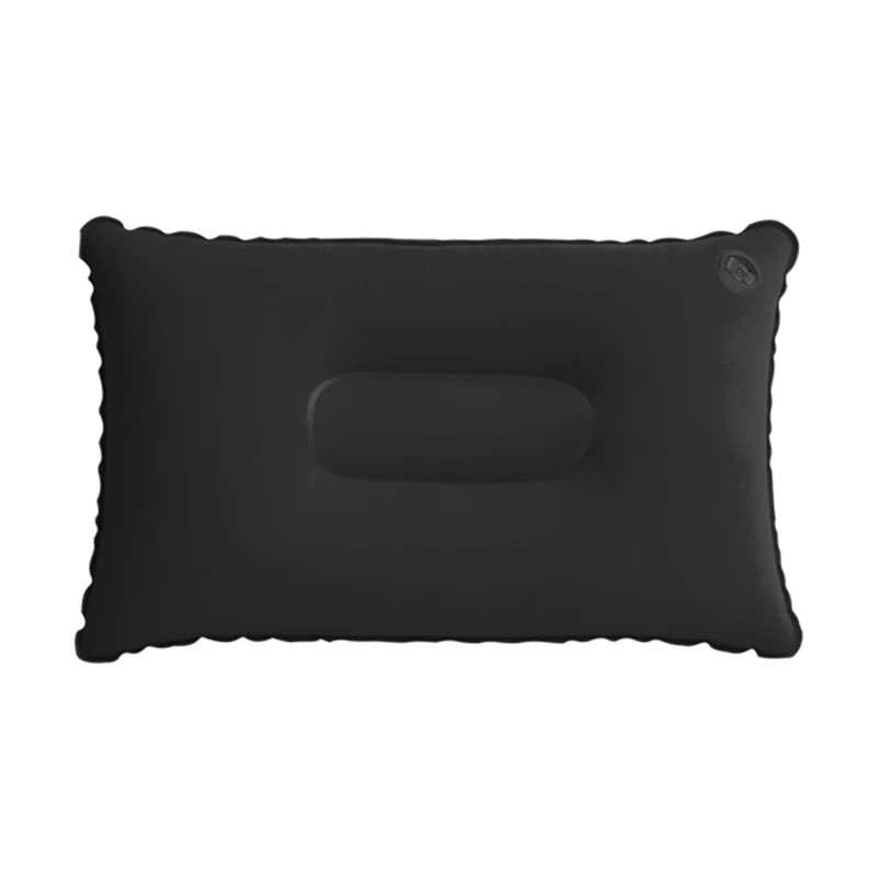 China Factory Low Price Flocked Pvc Air Inflatable Camping Pillow Travel Self Inflatable Bolster Pillow