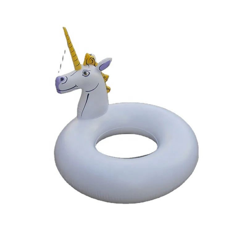 Customized pool float tube inflatable unicorn swim ring
