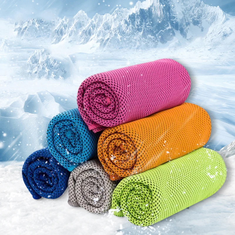 Custom Logo 30*80cm Microfiber Quick Dry Ice Cold Gym Arctic Sports Instant Cooling Towel Polyester Sweat Cool Sports Towels