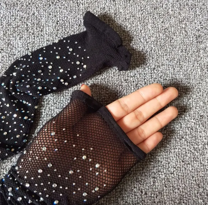 2023 Rhinestone Fishnet Stockings Sexy Tights Women girl Lasting Sheer Control Top Toeless bling Pantyhose