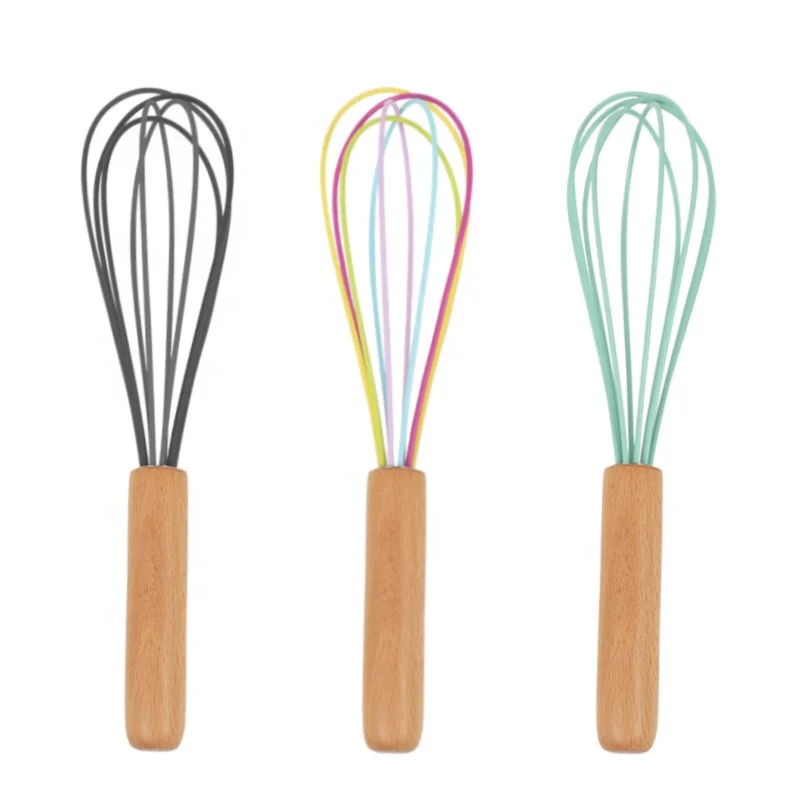 High Quality Rotary Whisk With Handle Silicone Egg Tools Silicone Hand Mixer Egg Beater
