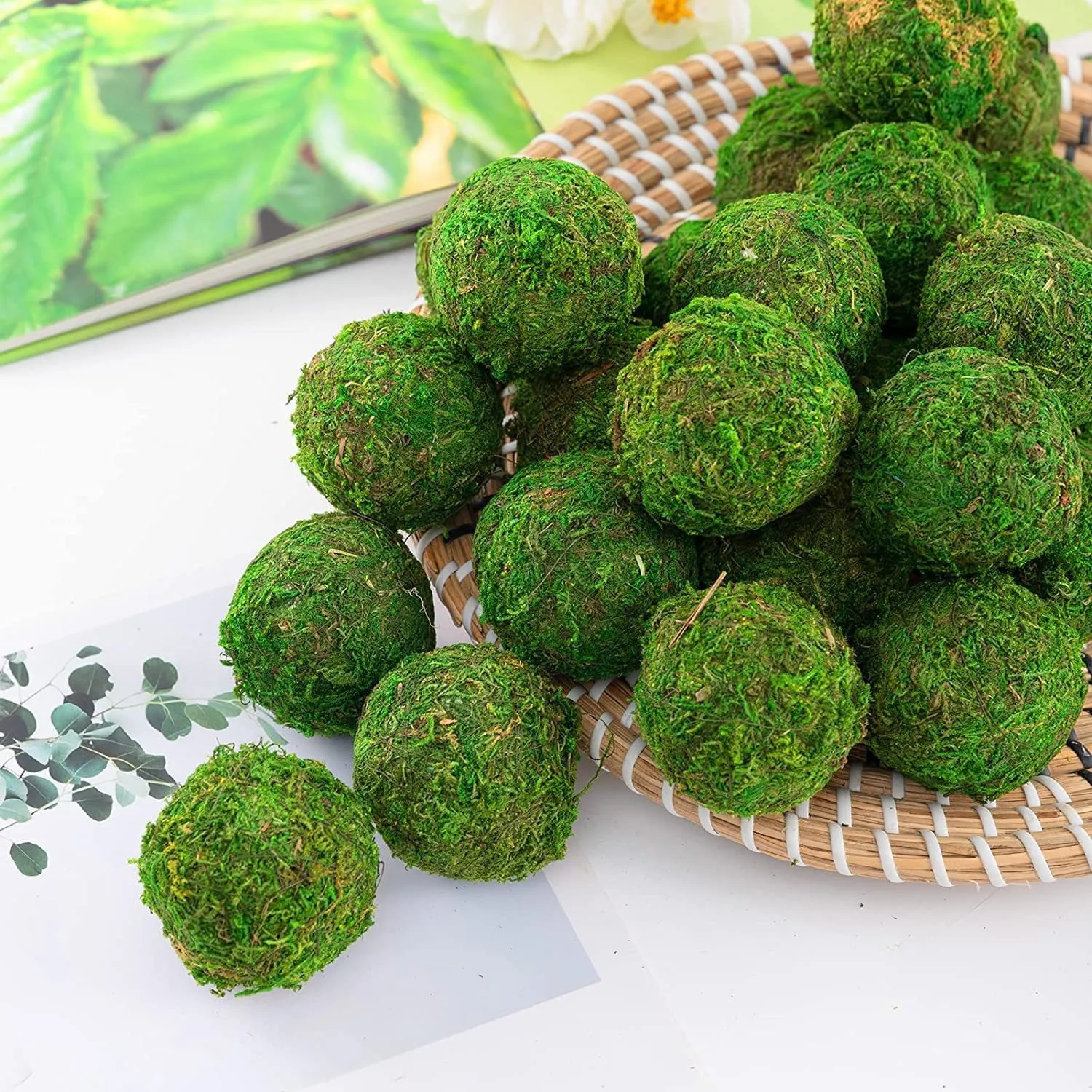 Y443 Artificial Moss Ball Gardening Moss Flower Pot Potted Grass Ball Dried Flower Dried Flower Hanging Ornaments