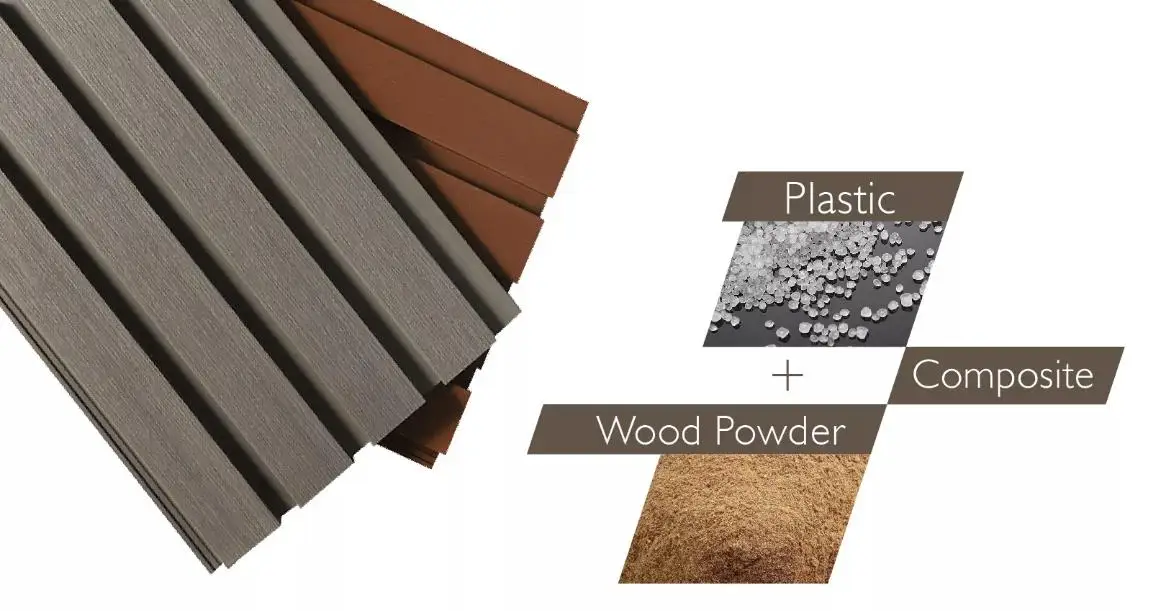 Waterproof Co-extrusion Capped Fiber External Exterior Fluted Slat Wall WPC Cladding Composite interior Wall Panel decoration