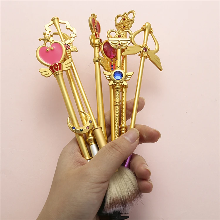 Factory direct sale Sailor moon Professional private label make up metal brush 8 piece makeup brush set