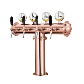 Commercial bar equipment Polished Stainless Steel 4 Product Draft Beer Kegerator T Tower