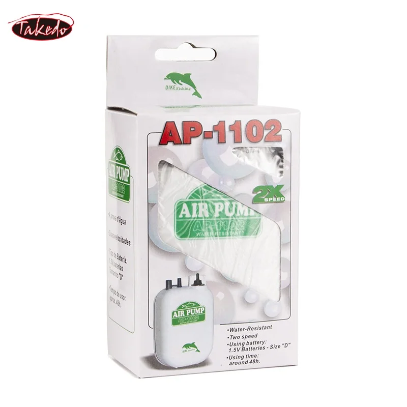 TAKEDO AP-1102  2 Speed Plastic Oxygen Pump Portable Waterproof Mini  Aquarium Fishing Air Pump for Fish Tank Outdoor Fishing