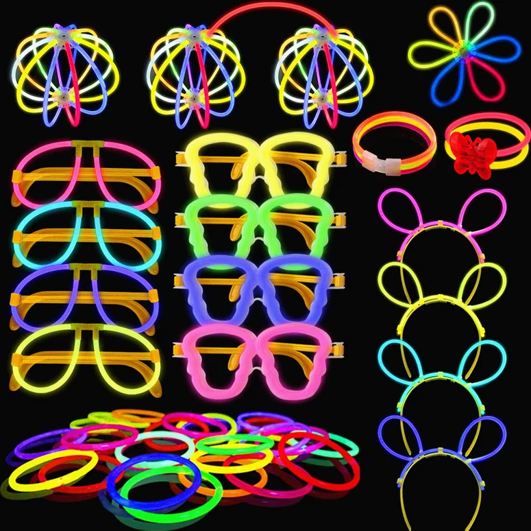 Glow In The Dark Neon Sticks 8 Inch Glow Stick Bracelet Necklaces Jewelry Bulk Party Supplies