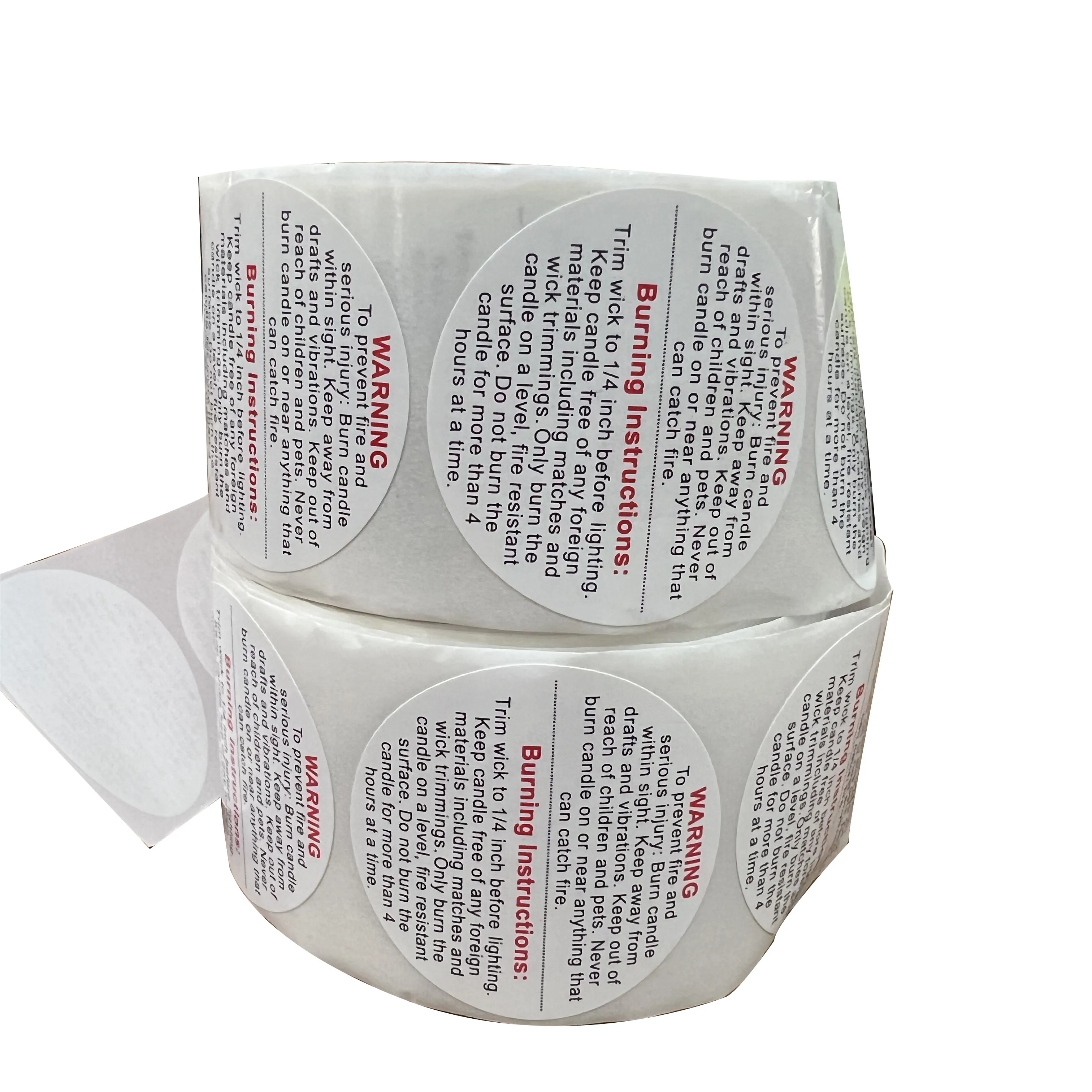 Candle Warning Labels Candle Jar Container Stickers Safety Labels Sticker Decals for Candle Jars