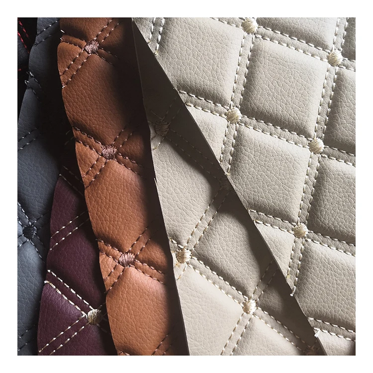 Custom print black smooth rexine car seat automotive pvc textured authentic faux synthetic leather cat mats