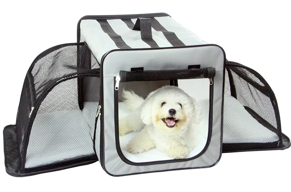 Waterproof Pet Dog Travel Cage with Roll Up Window Waterproof Pet Carrier for Dog Cage