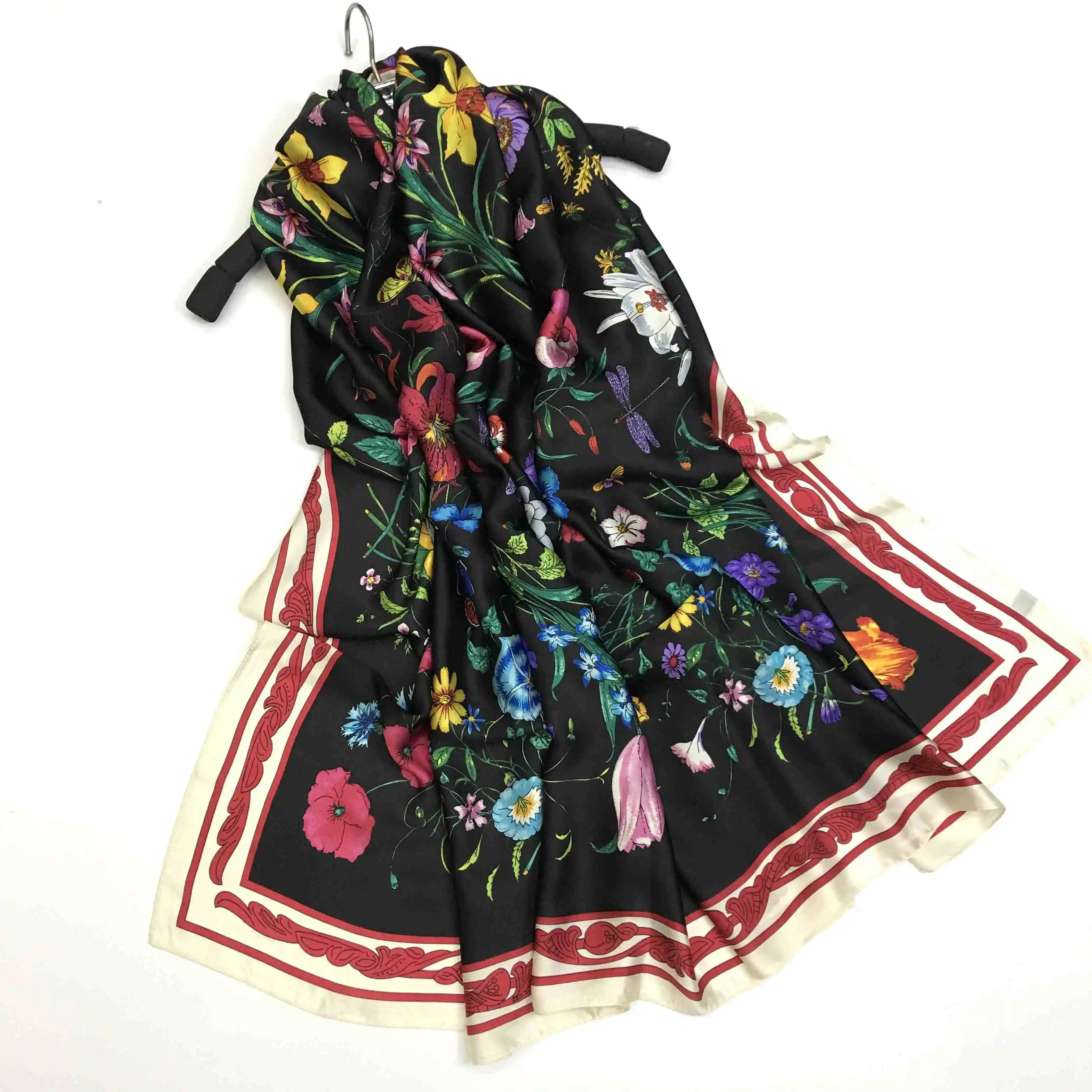 New Factory Direct Hot Sale Luxury Band Silk Long Scarf Custom Printed Lady Silk Scarf Wholesale Cheap Turkey Hijabs