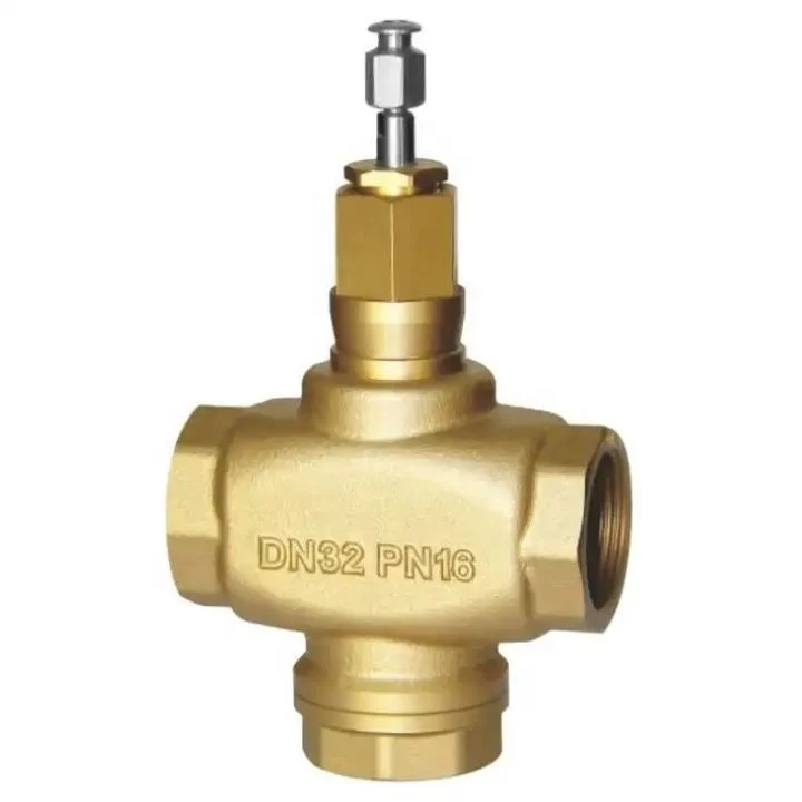 V5013R1032 Linear Brass Three Way air Conditioning HVAC Electric Regulating Valve Body