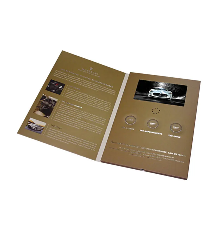 China Manufacturer 7 inch Media Player LCD Advertising Booklet Paper Crafts Marketing Lcd Video Book