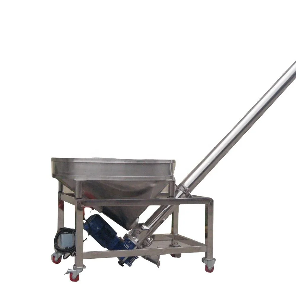 China sugar salt powder screw conveyor auger with hopper stainless steel