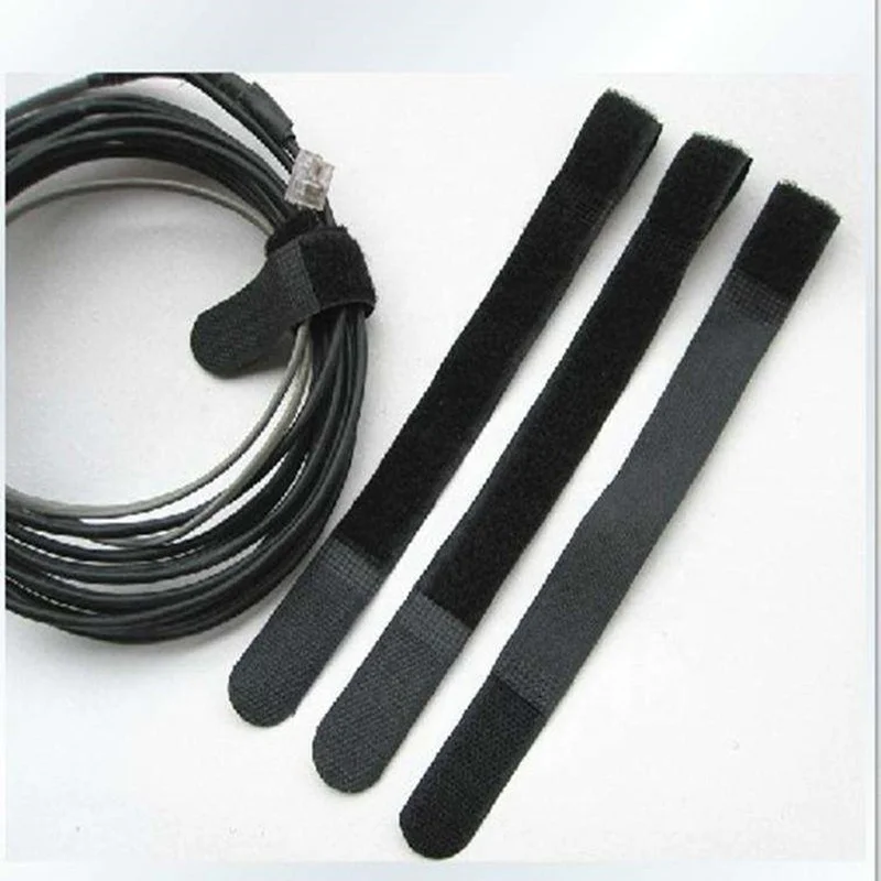 Adjustable Hook And Loop P Shape Cable Fastener Tie Cinch Strap Webbing Nylon Adjustable Hook And Loop Velcroes Cable Tie