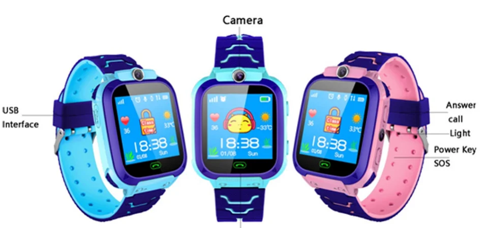 Q12 smart watch kids with Android reloj inteligente alarm waterproof phone call wrist kids smart watch with GPS video SIM card