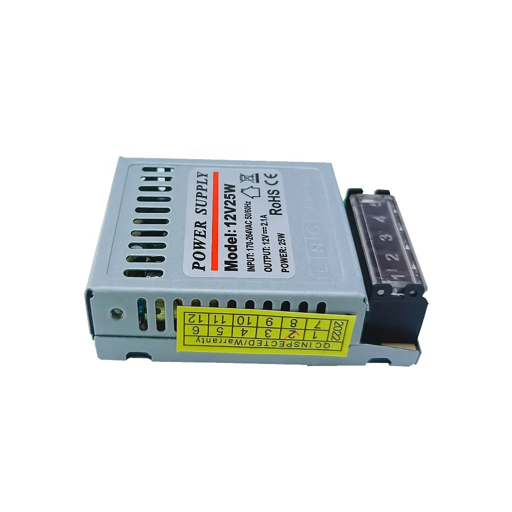 Ready To Ship CE RoHS LED Driver Uninterrupted Ac To Dc 12V 2.1A 25W Power Supply
