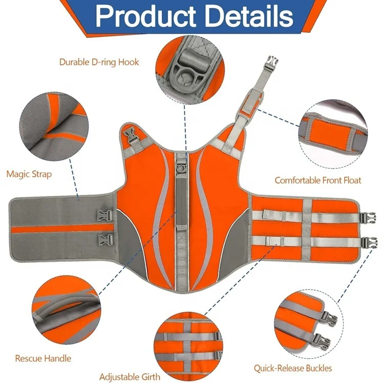 Factory wholesale professional custom neoprene pet dog life vest jacket