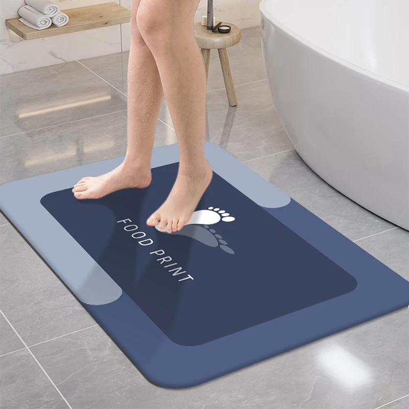 Bath Mat With Home Word Hotel Soft Anti-Slip Diatomite Absorbent Mat