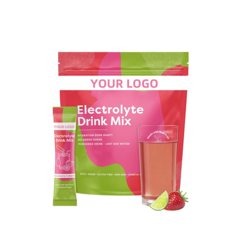 Vegan Raspberry Mix Keto Electrolyte Drink Powder Hydration Healthcare Supplement for Dehydration Relief Vitamic Protein Powder