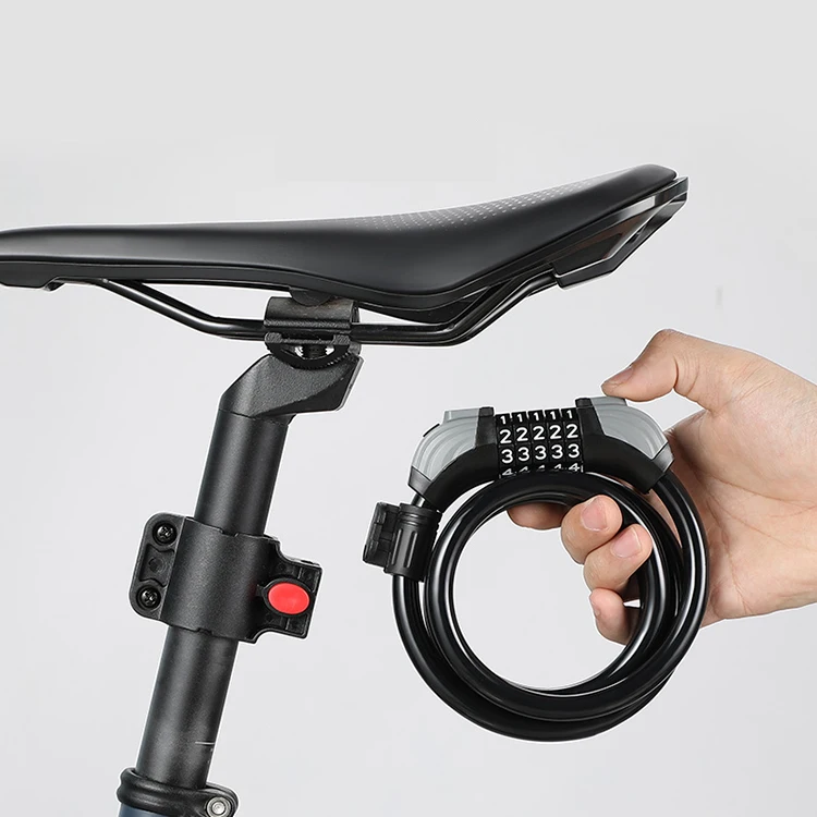 5 Digit Password Combination Bicycle Lock Coded Bike Cable Lock with Mounting Bracket