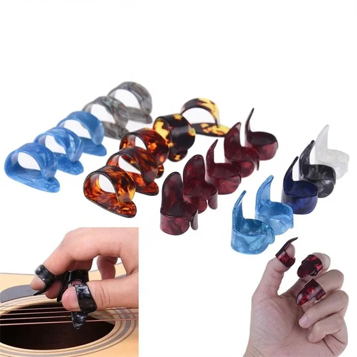 Plastic Finger Finger Guitar Picks  Guitar Plectrums Picks Acoustic Electric Bass Guitar Accessories Colors Random