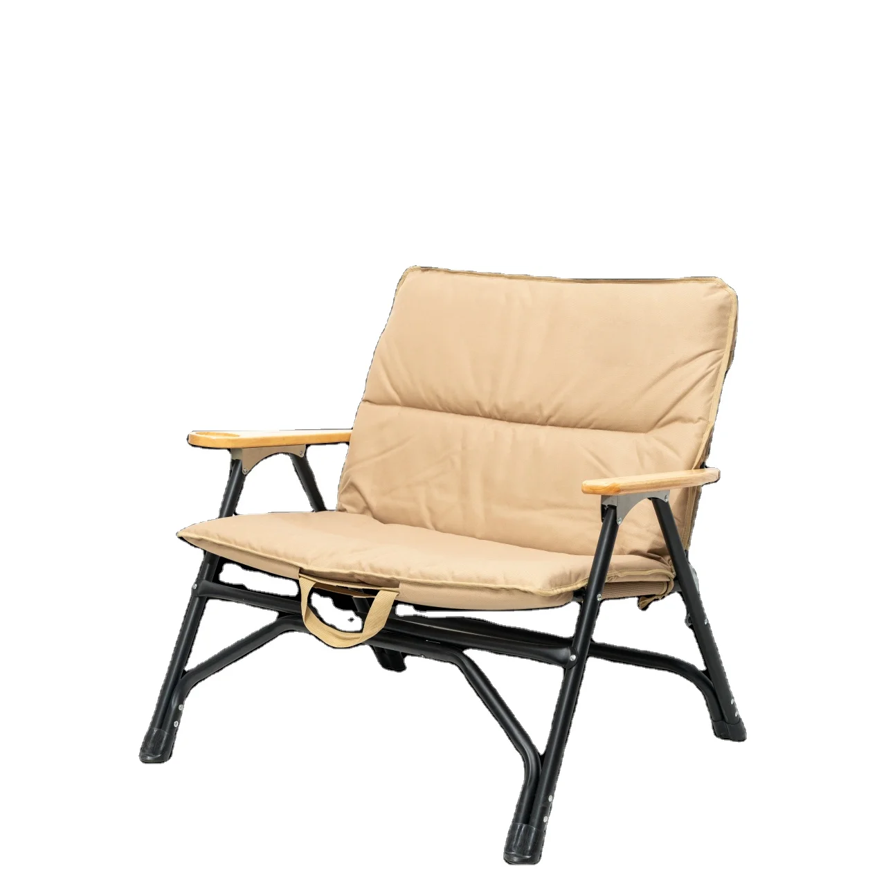 OEM ODM Aluminium Folding Chair Camping Large Camp Chair Folding Outdoor with Wooden Handle for 1.5 people