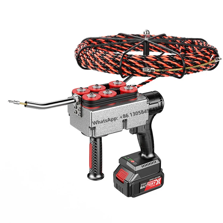 Electrician 21V Brushless Lithium Battery Threading Machine Rechargeable Cable Pulling Machine Pipeline Electric Cable Puller