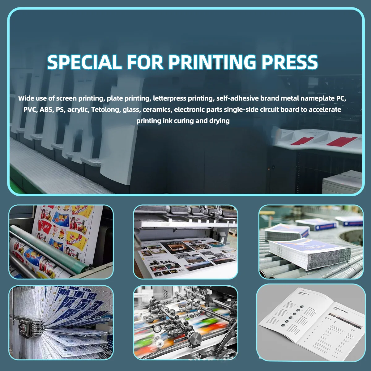 Support Custom Imported High Power UV Halogen Lamp 2KW-21KW UV Curing Lamp for Rotary Machine UV Curing Drying