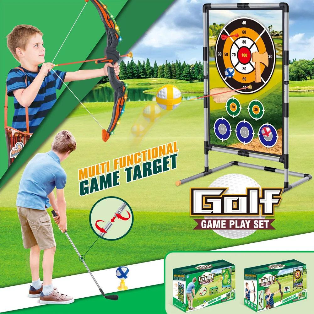 China Unleash Archery Skills Indoors Arrow Golf Set Integrated Sticker Target Dart Board Ultimate Sports Toys Game