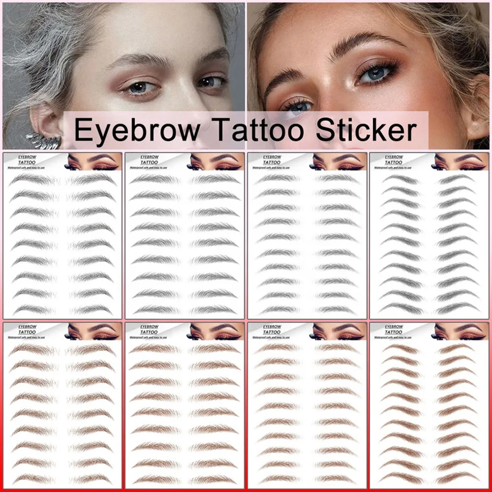 6d eyebrow tattoo stickers 3d false eye brow tattoo stick 4d tattoo cejas postizas faux tatouages sourcil autocoll