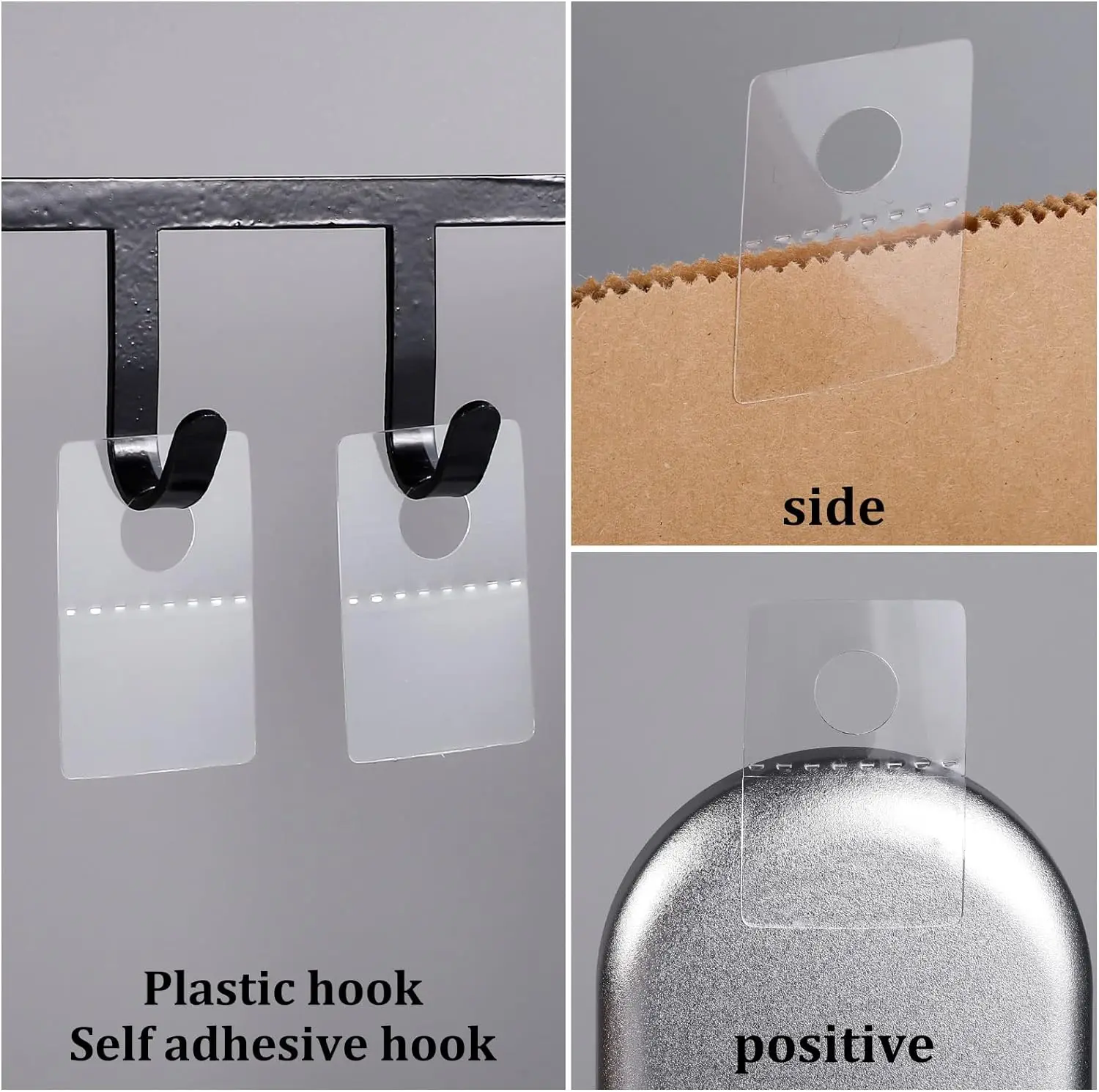 Heavy Duty Sticky Hang Tabs Plastic Round Slot Hole Self-Adhesive Hanging Tabs for Store Retail