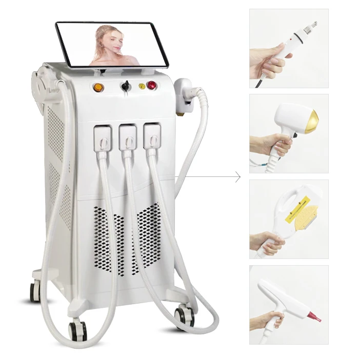 4in1 Multifunctional Laser Beauty Equipment Rf Face Lift Nd Yag Laser Tattoo Diode laser IPL Hair Removal For salon use